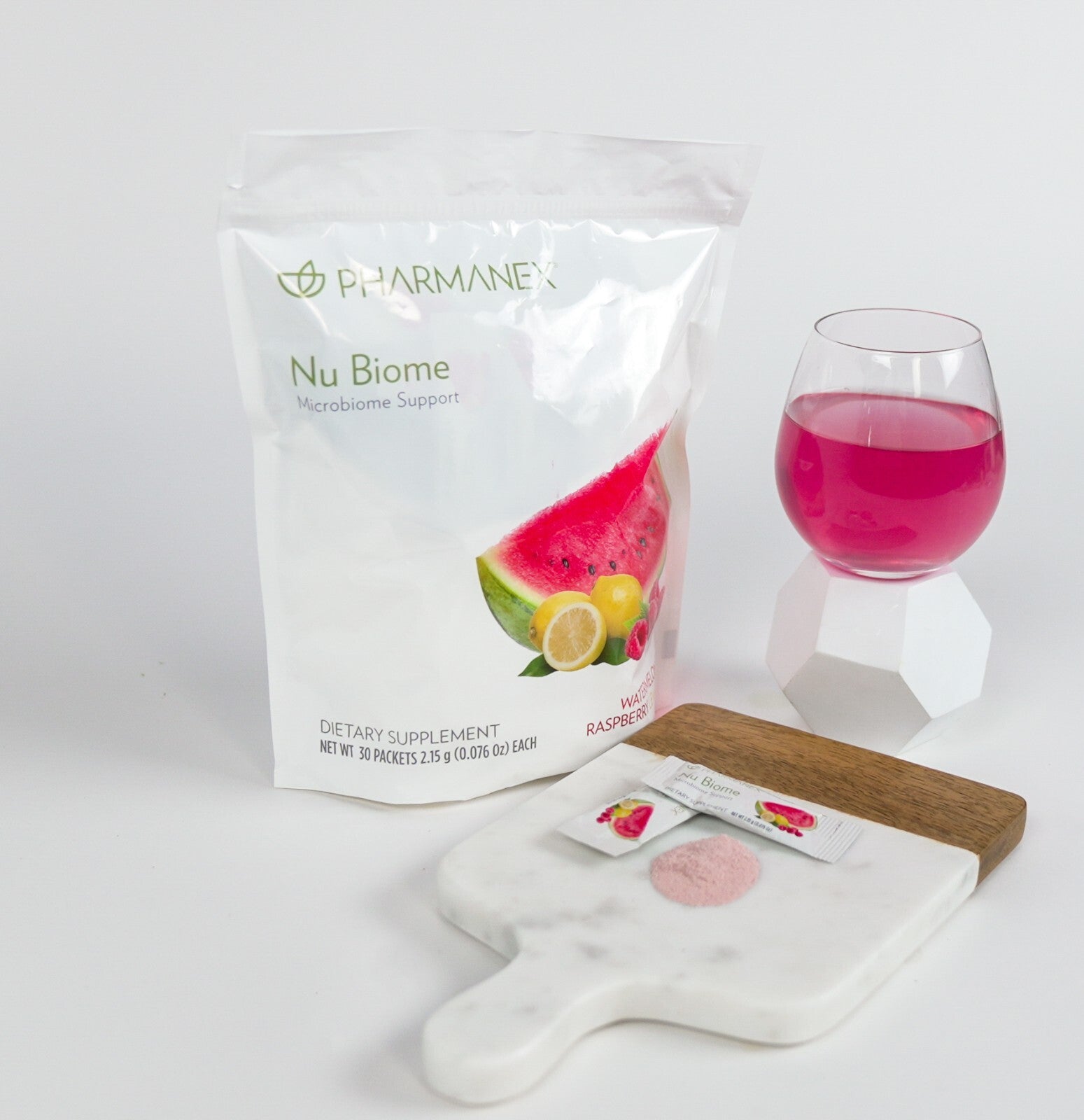 Nu BIOME watermelon raspberry lemon (pre y pos bióticos)